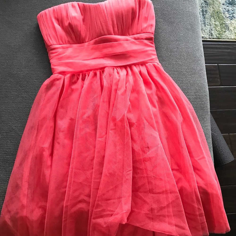 H&M Coral Strapless Dress Size Small